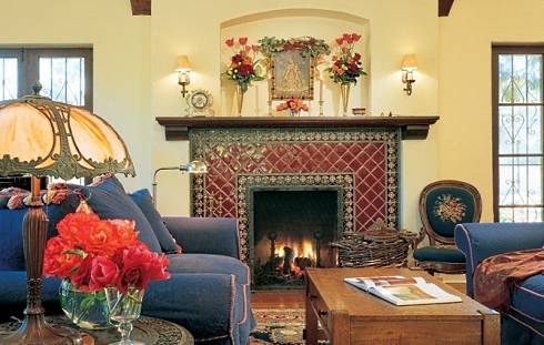 spanish style fireplace