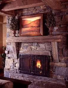 stacked stone fireplace pictures