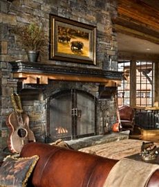 stacked stone fireplace pictures