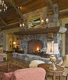 stacked stone fireplace pictures