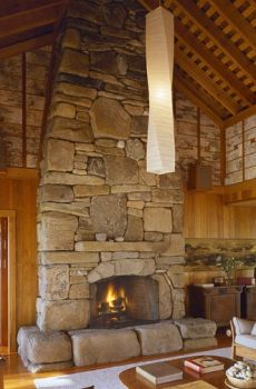 stone fireplace construction