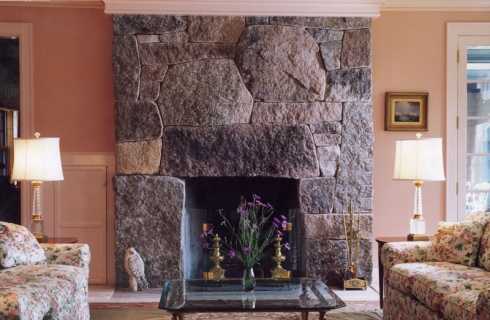 stone fireplace construction