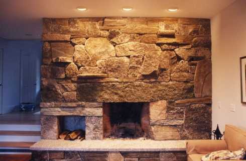 stone fireplace construction