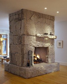 stone fireplace construction