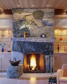 stone fireplace construction 