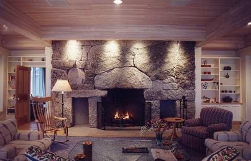 stone fireplace construction