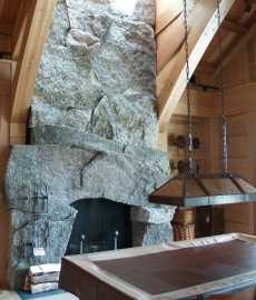 stone fireplace construction