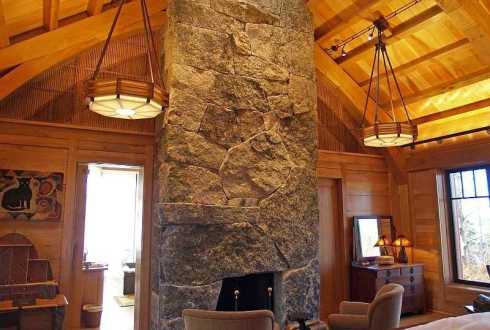 stone fireplace construction