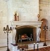 faux stone fireplace