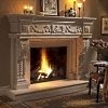 faux stone fireplace