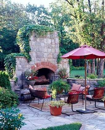 stone outdoor fireplaces