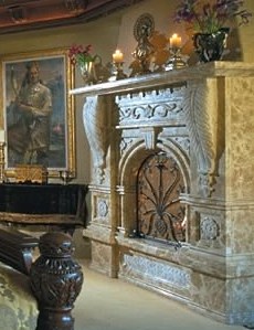 stone fireplace mantle