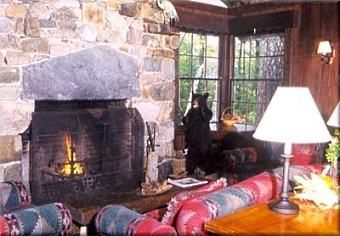 stone fireplace