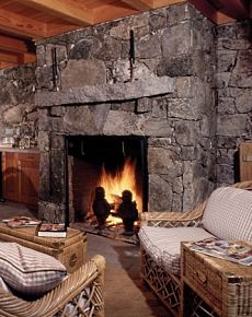 stone fireplace