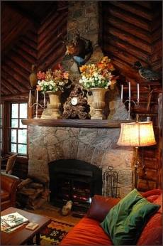 stone fireplace