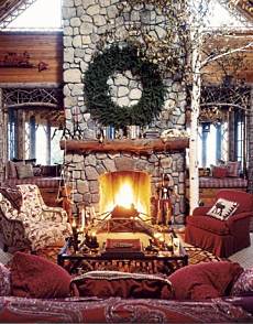 stone fireplace