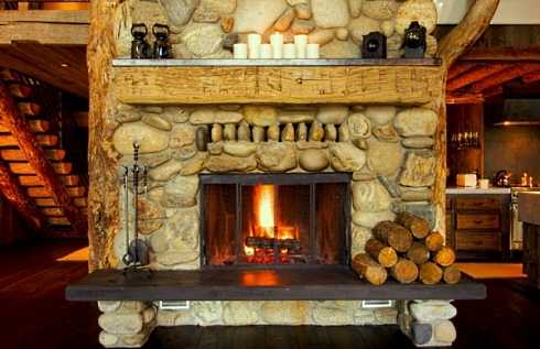 stone fireplace