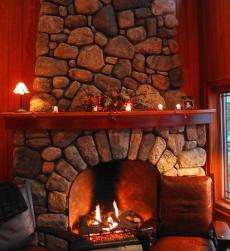 stone fireplace