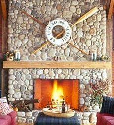 stone fireplace