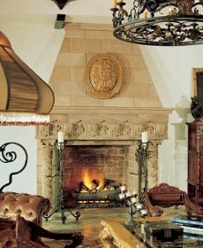 stone masonry fireplace