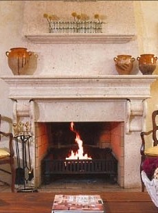 stone masonry fireplace