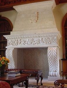 stone masonry fireplace