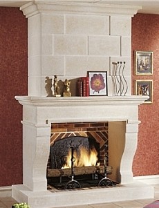 stone masonry fireplace