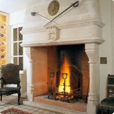 stone masonry fireplace