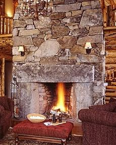 stone masonry fireplace