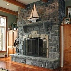 stone masonry fireplace