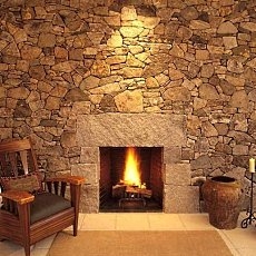 stone masonry fireplace