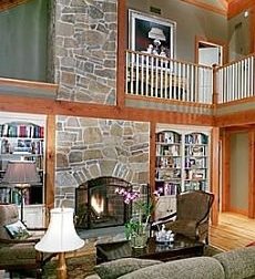 stone masonry fireplace