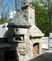 outdoor stone fireplace design