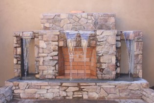 outdoor stone fireplace design