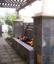 outdoor stone fireplace design