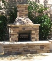 outdoor stone fireplace design