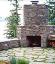 outdoor stone fireplace design