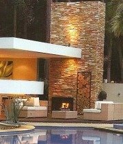 outdoor stone fireplace design