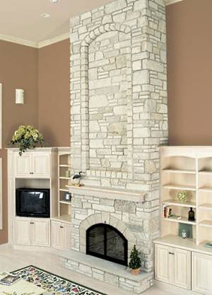 tv alcoves by fireplace