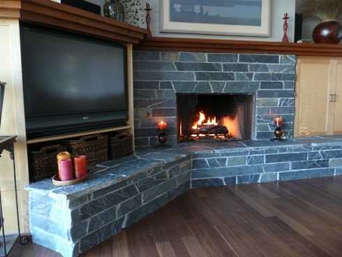 tv alcoves by fireplace