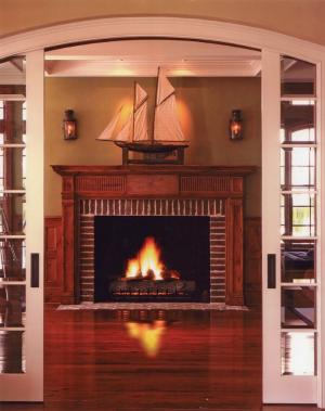 wood fireplace surround