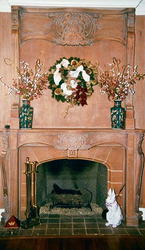 wood fireplace surround