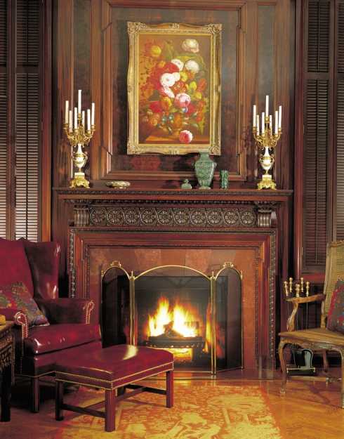 wood fireplace surround