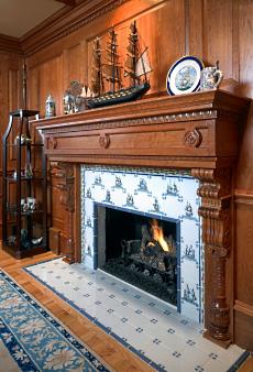 wood fireplace surround