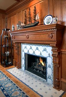 wood fireplace surround